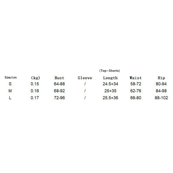 Naisten 2-osainen alusvaatesetti, Rypytetty reunus ja solmittava etuosa, Cami-top ja shortsit, yöasu M