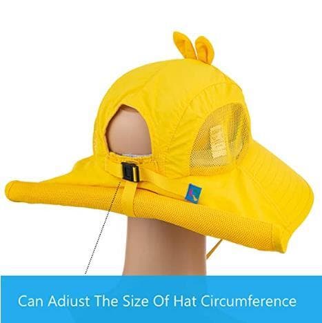 Solhatt för barn med bred brättad strandhattar yellow
