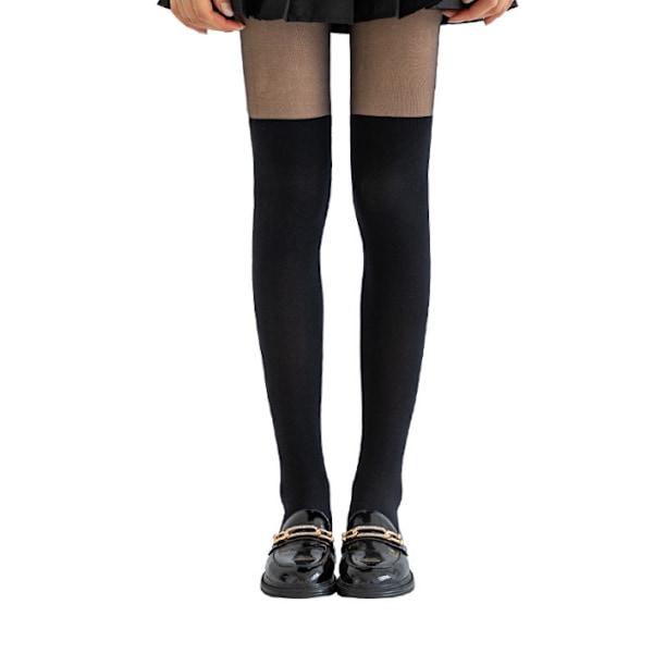 Mock Thigh High Strumpor Höga strumpor för kvinnor black1