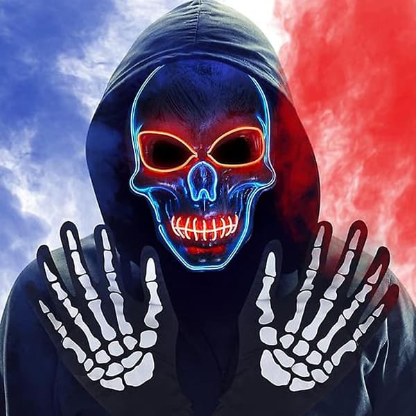 Halloween LED-mask Lyserande Skräckmask Style 2