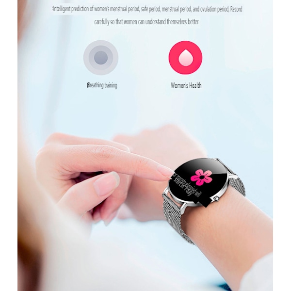 Smartklocka för Kvinnor, Vattentät Smartwatch Silver