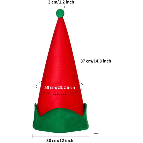 4 stycken röda filttomteluvor Jultomteluva Red