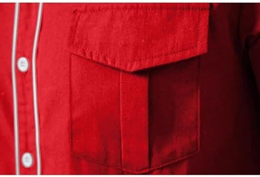 Mænds Western Cowboy Skjorte Mode Slank Pasform Design Red 2 L