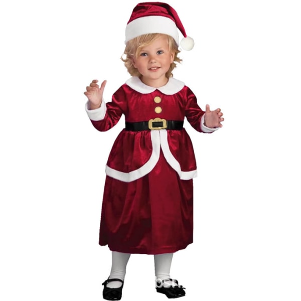 Barn jultomten kostym kostym för pojkar flickor Girls A M