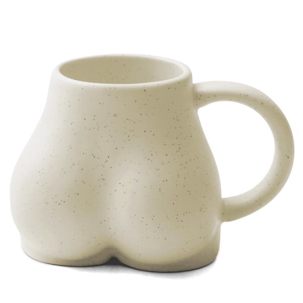 Rolig Bakdel Kaffekopp, 3D Bakdel Keramik Kaffe Koppar Beige