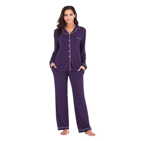 Långärmad pyjamas för set PJ- set purple XXL