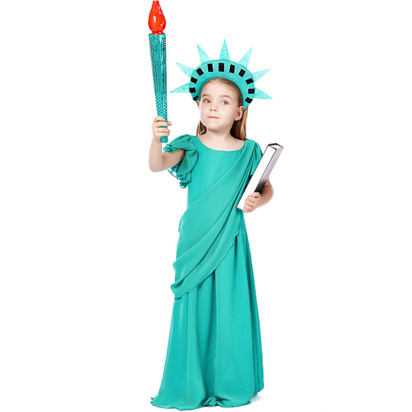 Kostymer Staty av Lady Liberty Barndräkt XS
