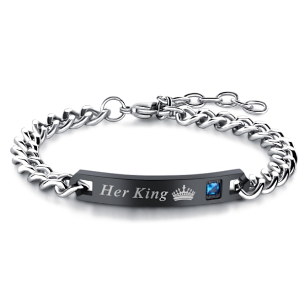 Hans drottning Hennes kung Matchande Set pararmband black