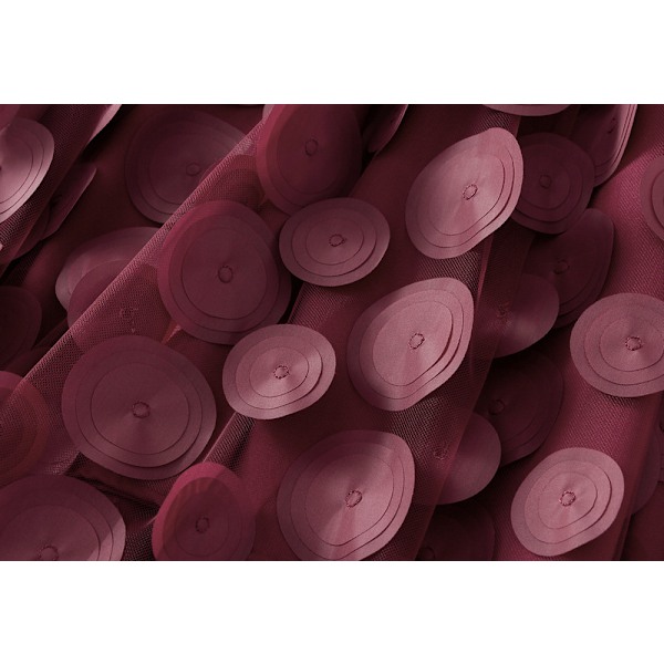Dame Tyll Midi Skjørt 3D Polkadot Mesh Skjørt A-Linje Wine Red