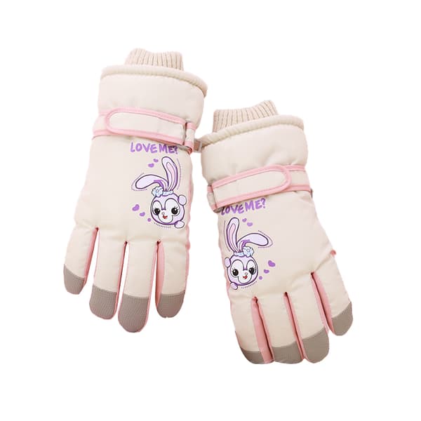 Skihandsker til børn, vandtætte og vindtætte vinterhandsker Light Pink