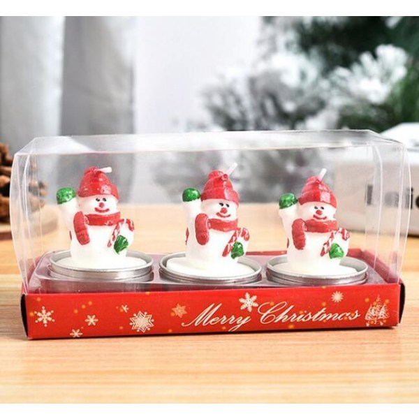 3 stk Julepynt Håndmalte Lys Snowmen