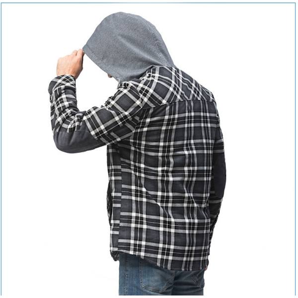 Herrar Flanelljacka Lös Rutig Sherpafodrad Flanellskjorta Knappar Varma Vinterjackor Fickor Khaki XL