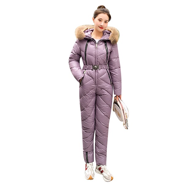 Kvinnors Onesies Skiddräkter Vinter Outdoor Sports Jumpsuit grey purple M