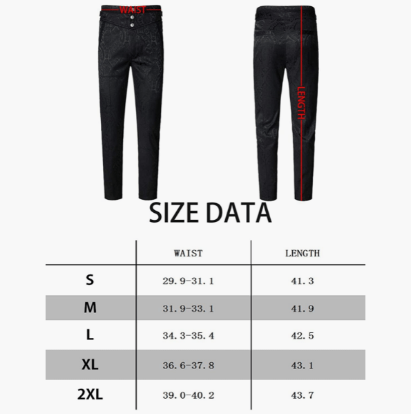 Gothic Pants för män Cosplay Costume Byxor S