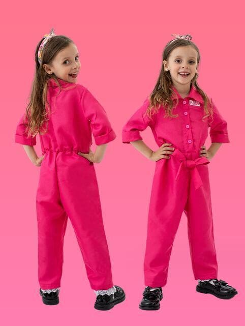 Rosa Jumpsuit med tilhørende hodeplagg for jenter S
