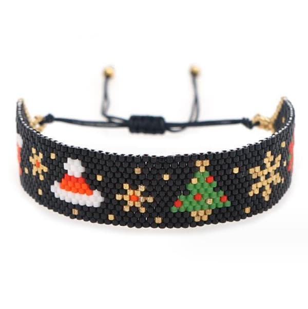 Juleglassperle Armbånd Black
