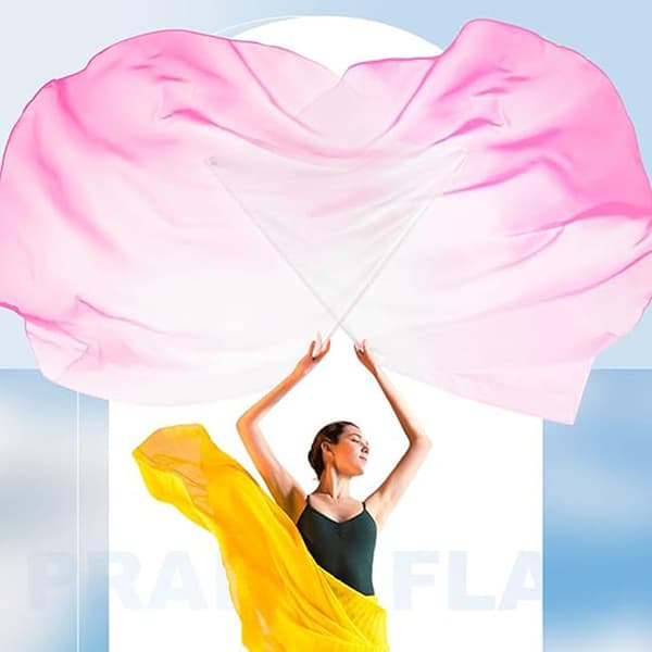Prisrosdans-flagg for tilbedelse med justerbar stang White Pink 2PCS