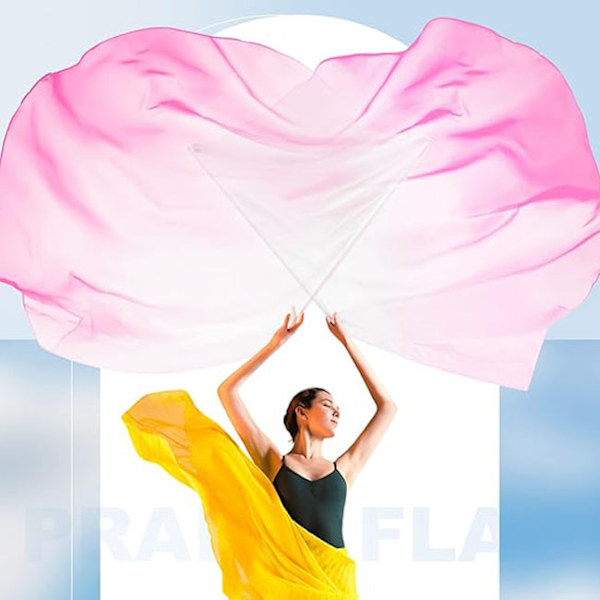 Ylistys- ja tanssilippu teleskooppivartta White Pink 1PCS