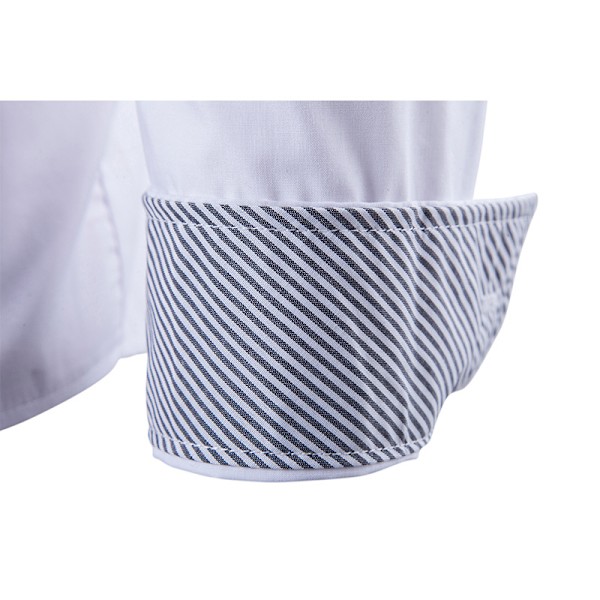 Menn's Trykte Knapp-Ned Skjorte Lang Erme Casual Skjorter white M