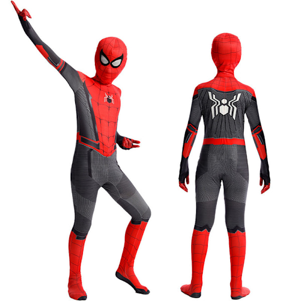 Spider-Man Halloween-kostyme for barn, polstret jumpsuit med maske Black Red 2 130