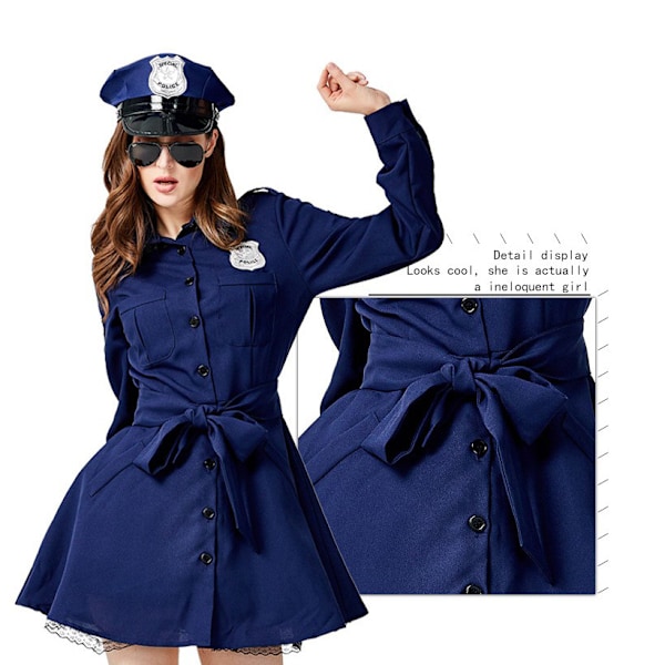 Halloween Politi Kostume Rollespil til Mor og Pige  Mom L 