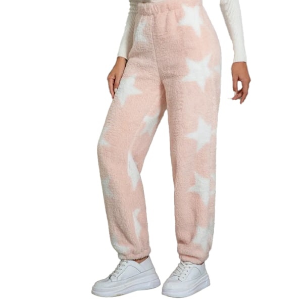 Dammjusiga Varma Pyjamasbyxor i Fleece för Lounge och Sovkläder Pink M