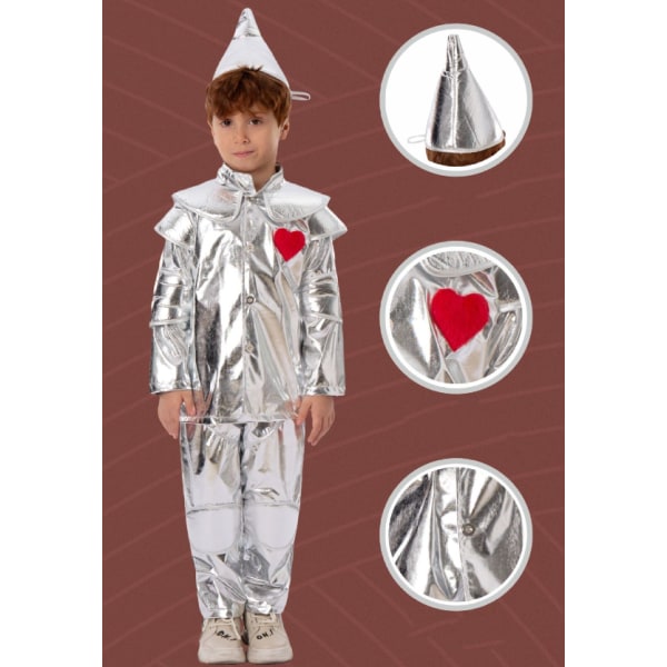 Tin Man Kostume - Børne Cosplay Ensemble til Forestillinger, Fester og Festivaler S