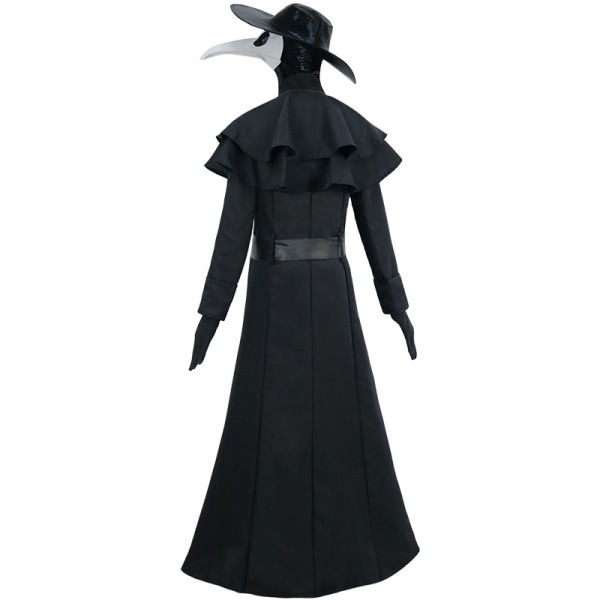 Plague Doctor Costume Beak Crow Long Beak Mask Kostym XL