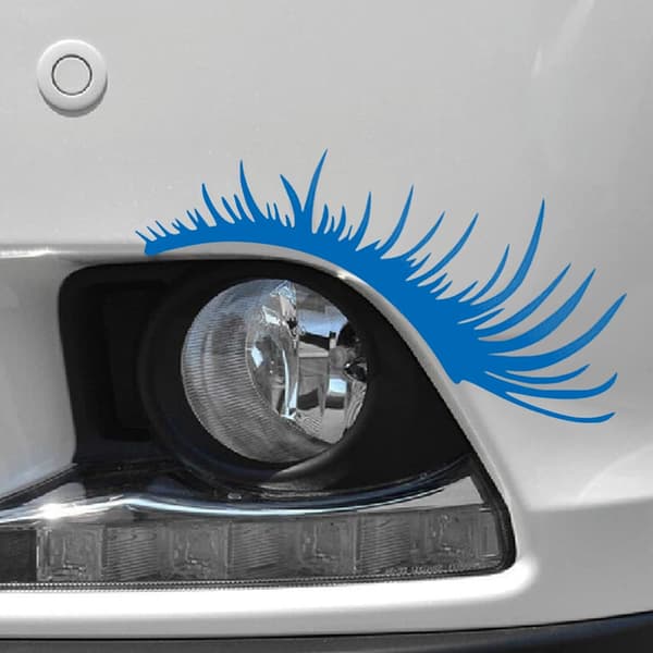 2 Par Eyelash-Dekaler til Bilens Frontlykter Blue