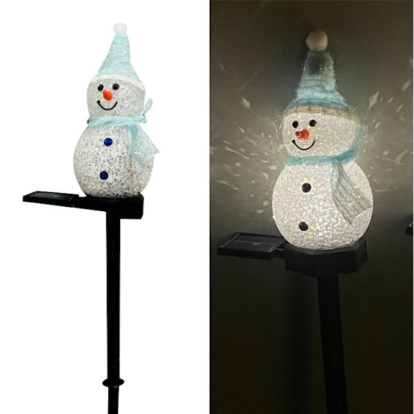 Solar Pathway Lights, Snowman Christmas Pathway Lights blue