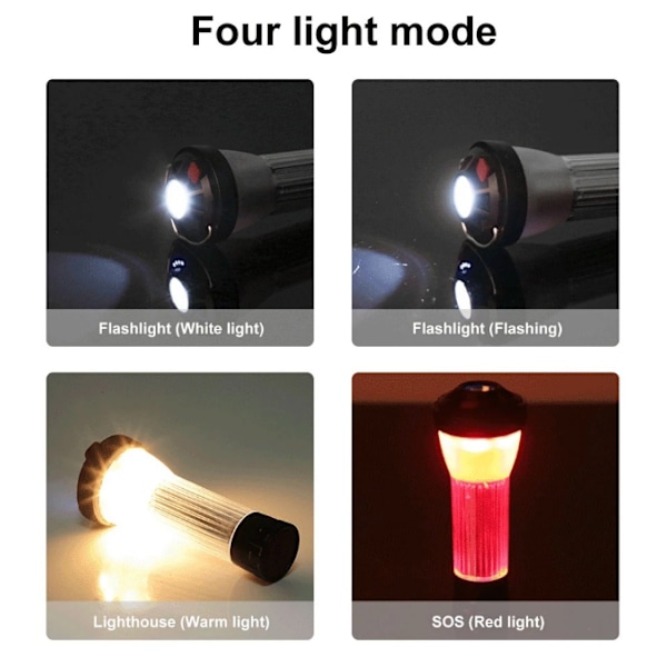 Camping Lantern Solar USB Uppladdningsbar ficklampa