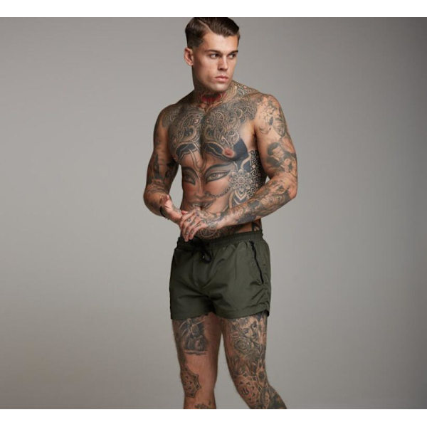 Löparsportshorts för män med fickor Green xl