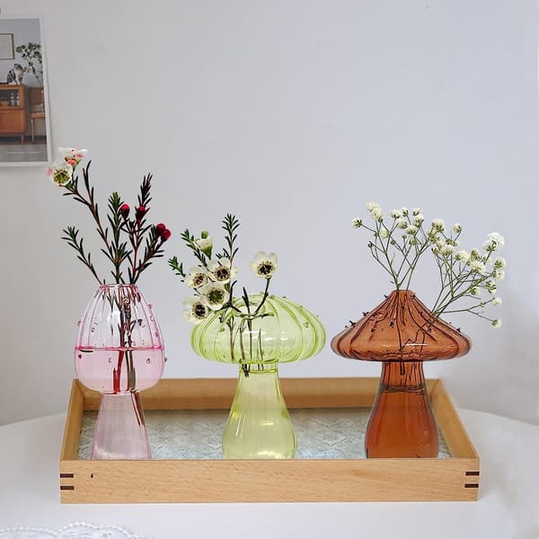 Hydroponiska växtvaser Mushroom Glas Bud Vases Style 5