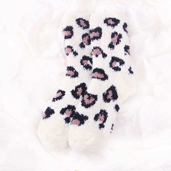 5 par Dam Varma Mjuka Plyschtofflorstrumpor Vinter Fluffig Mikrofiber Crewstrumpor