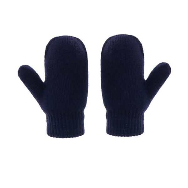 Barn vinter stickade mössa handskar set navy blue