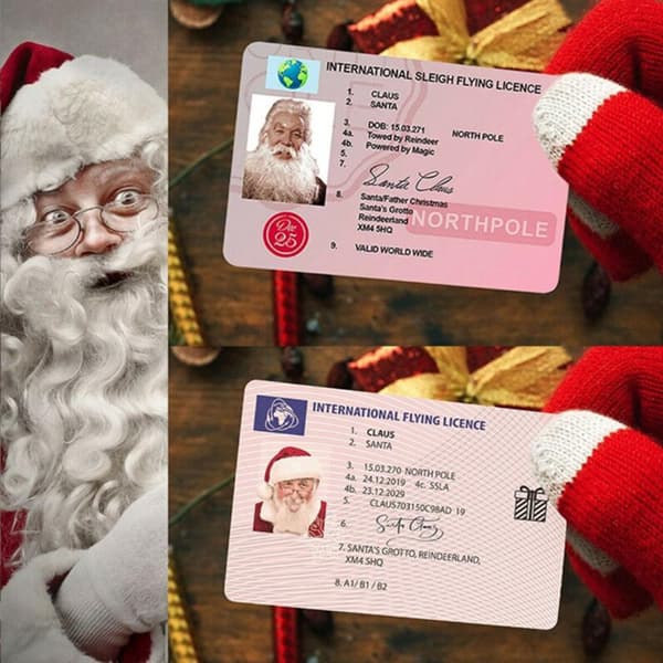 DIY Creative Santa Claus Card Flight License