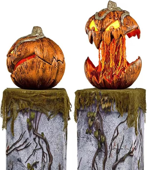 Halloween Græskarbelysning Dekoration, Gysende Græskar 20cm