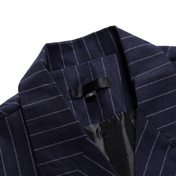 Kavaj för män, ledig kostym, rutig jacka Navy Blue L