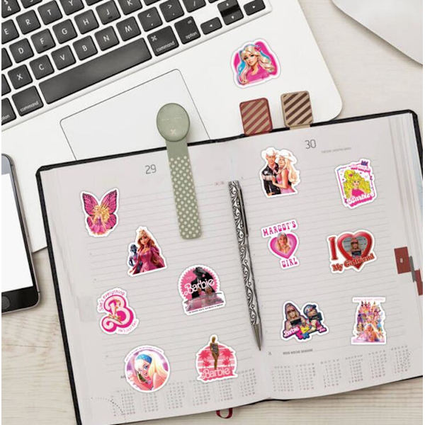 60 stk. Vandafvisende Sticker Sæt Til Computer Pink
