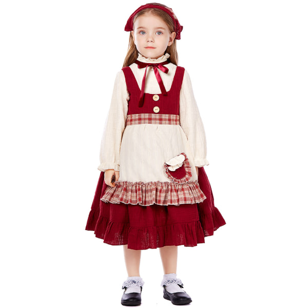 Girls Pioneer Costume Prairie Dress Up Halloween Dress Up 120-130cm