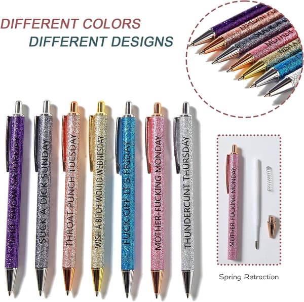 7 st Funny Pens Svordagliga Pennset