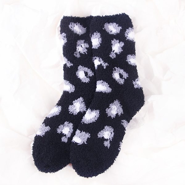 5 par Dam Varma Mjuka Plyschtofflorstrumpor Vinter Fluffig Mikrofiber Crewstrumpor