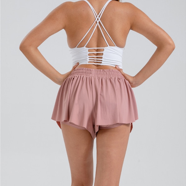 Flowy Athletic Shorts för kvinnor Gym Yoga Workout Running Tennis Kjolar White 2XL