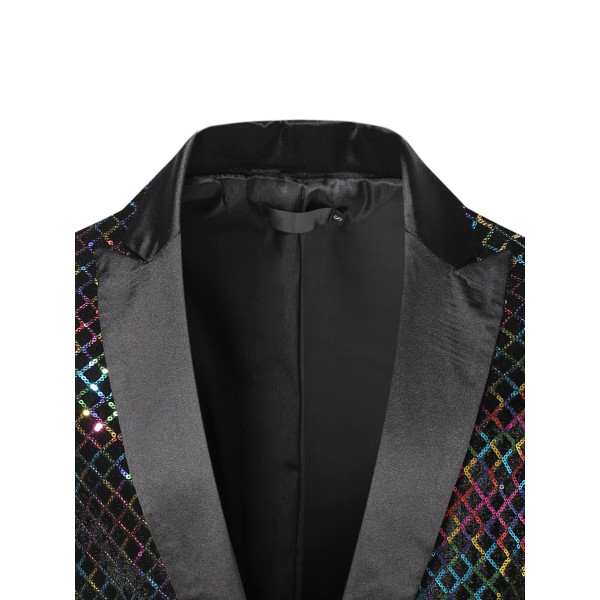 Män glänsande paljettjacka kavaj med en knapp Color 2XL