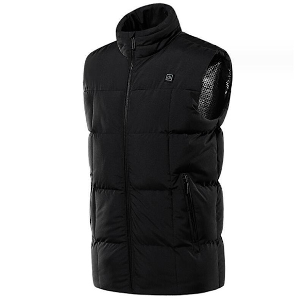 Varmeregulert Veste for Menn, Smart Elektrisk Oppvarmet Veste Black L