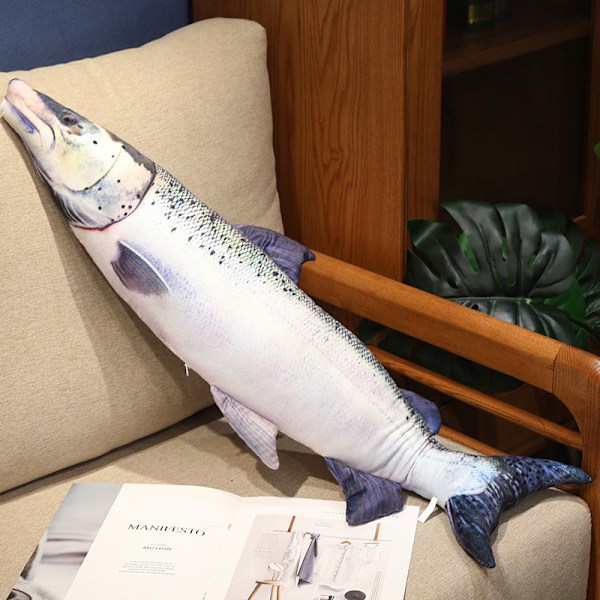Jättelik Simulerad Fisk Plyschleksak, Mjuk Fisk Dekorationskudde Q1 80cm