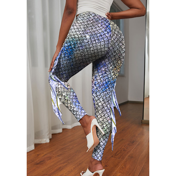 Sjöjungfru Leggings för Kvinnor Fiskfjäll Leggings Style 6 M
