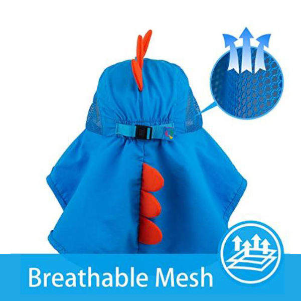 Solhatt för barn med bred brättad strandhattar deep blue