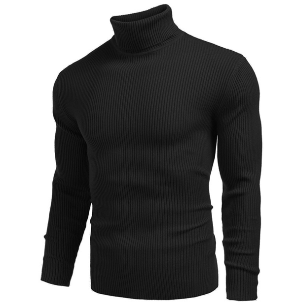 Halsduktröja för män, långärmad, pullover Black XXL