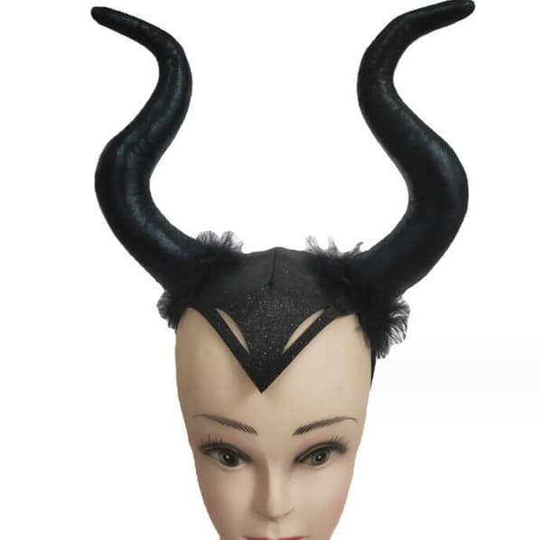 Gotisk Ond Hexe Djevelhorn Hodeplagg For Halloween 33CM
